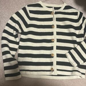 Black and off white stripes knit jacket size small